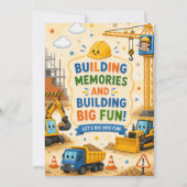 Carte d'invitation d'anniversaire de construction (Dos)