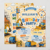 Carte d'invitation d'anniversaire de construction (Devant / Derrière)
