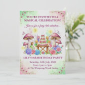 Carte d'invitation d'anniversaire de conte de fées (Debout devant)