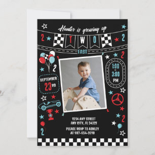 Carte d'invitation d'anniversaire de course Growin