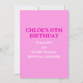 Carte d'invitation d'anniversaire / de danse (Dos)