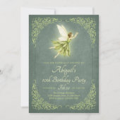 Carte d'invitation d'anniversaire de fée de la for (Devant)