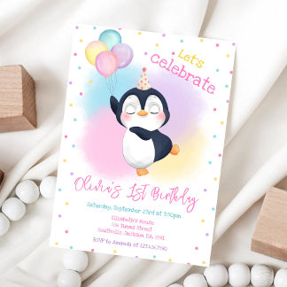 Carte d'invitation d'anniversaire de fête hivernal