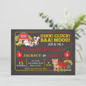 Carte d'invitation d'anniversaire de la cour de fe (Debout devant)