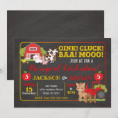 Carte d'invitation d'anniversaire de la cour de fe (Devant / Derrière)