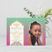 Carte d'invitation d'anniversaire de mille et une (Debout devant)