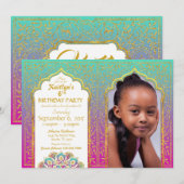 Carte d'invitation d'anniversaire de mille et une (Devant / Derrière)