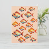 Carte d'invitation d'anniversaire de pêche (Debout devant)