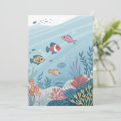 Carte d'invitation d'anniversaire de pêche (Debout devant)