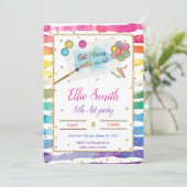 Carte d'invitation d'anniversaire de peinture  (Debout devant)