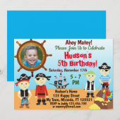 Carte d'invitation d'anniversaire de petits garçon (Devant / Derrière)