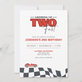 Carte d'invitation d'anniversaire de voiture de co