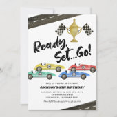 Carte d'invitation d'anniversaire de voiture de co (Devant)