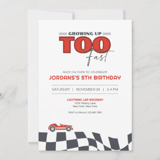 Carte d'invitation d'anniversaire de voiture de co
