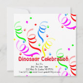 Carte d'invitation d'anniversaire dinosaure (Dos)