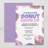 Carte d'invitation d'anniversaire Donut Grow Up po (Devant / Derrière)