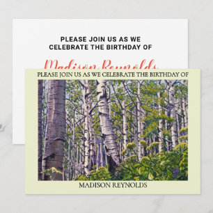 Carte d'invitation d'anniversaire d'un arbre tremb