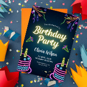 Carte d'invitation d'anniversaire Fête - carte d'a