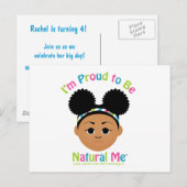 Carte d'invitation d'anniversaire #FierDêtreMoiNat (Devant / Derrière)