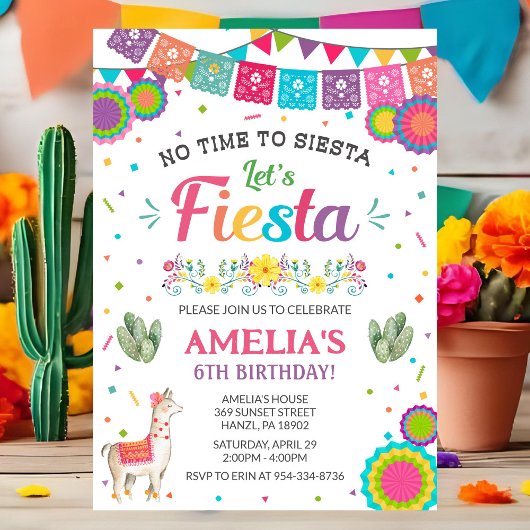 Carte d'invitation d'anniversaire Fiesta | Invitat