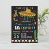 CARTE D'INVITATION D'ANNIVERSAIRE FIESTA MEXICAINE (Debout devant)