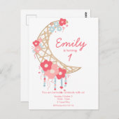 Carte d'invitation d'anniversaire Fille Bohème Dée (Devant / Derrière)