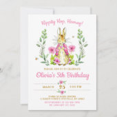 Carte d'invitation d'anniversaire Fille Lapin de P (Devant)