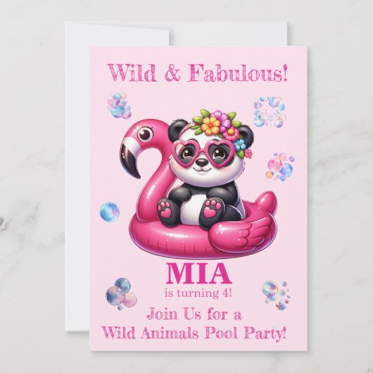Carte d'invitation d'anniversaire fille pour une f (Devant)