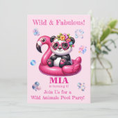 Carte d'invitation d'anniversaire fille pour une f (Debout devant)