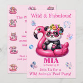 Carte d'invitation d'anniversaire fille pour une f (Devant / Derrière)