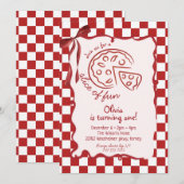 Carte d'invitation d'anniversaire fille Slice of F (Devant / Derrière)
