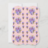 Carte d'invitation d'anniversaire florale rose pou (Dos)