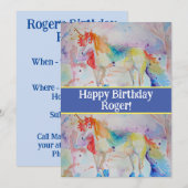 Carte d'invitation d'anniversaire garçon enfant li (Devant / Derrière)