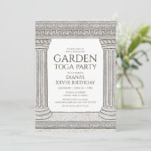 Carte d'invitation d'anniversaire Garden Toga avec (Debout devant)