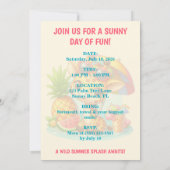 Carte d'invitation d'anniversaire Girafe Splash d' (Dos)