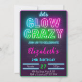 Carte d'invitation d'anniversaire Glow (Devant)