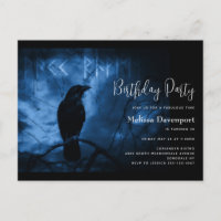 Carte d'invitation d'anniversaire Goth Corbeau noi
