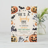 Carte d'invitation d'anniversaire Halloween Jack-O (Debout devant)