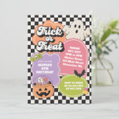 Carte d'invitation d'anniversaire Halloween Spooky (Debout devant)