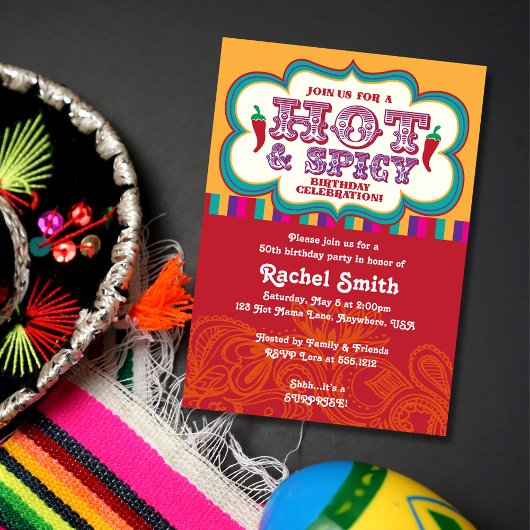 Carte d'invitation d'anniversaire Hot & Épicée