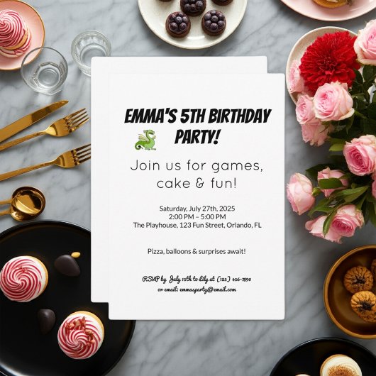 Carte d'invitation d'anniversaire | Invitation Fou