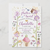 Carte d'invitation d'anniversaire Jardin de fées e (Devant)