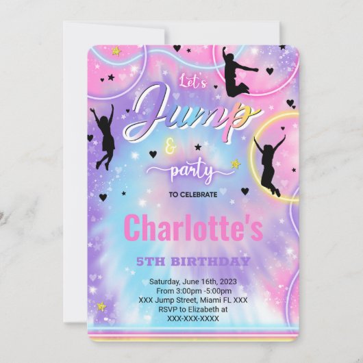 Carte d'invitation d'anniversaire Jump (Devant)