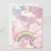Carte d'invitation d'anniversaire Licorne (Dos)