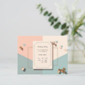 Carte d'invitation d'anniversaire minimaliste Post (Debout devant)