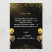 Carte d'invitation d'anniversaire modèle design no (Dos)