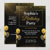 Carte d'invitation d'anniversaire modèle design no (Devant / Derrière)