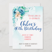 Carte d'invitation d'anniversaire, modèle éditable (Devant)