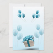 Carte d'invitation d'anniversaire moderne bleue (Dos)