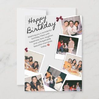 Carte d'invitation d'anniversaire moderne en colla
